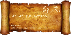Szilágyi Karina névjegykártya