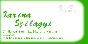 karina szilagyi business card